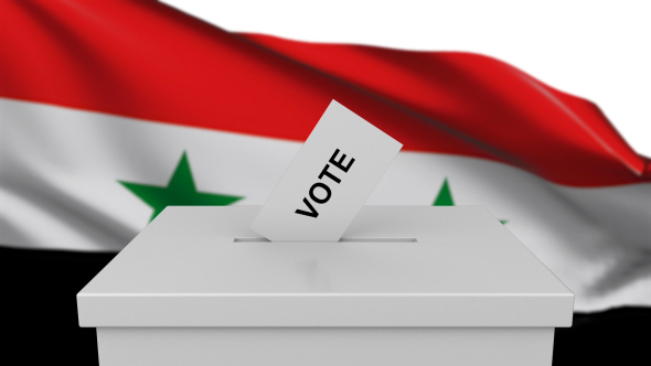 Ballot Box with Syria Flag alt