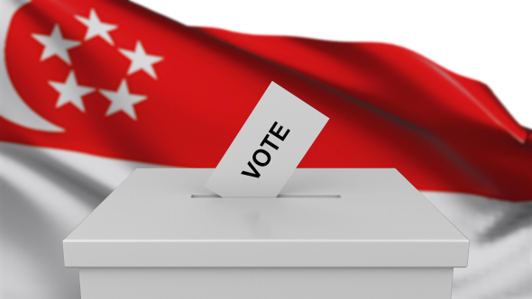 Ballot Box with Singapore Flag alt