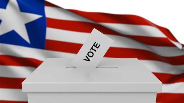 Ballot Box with Liberia Flag alt