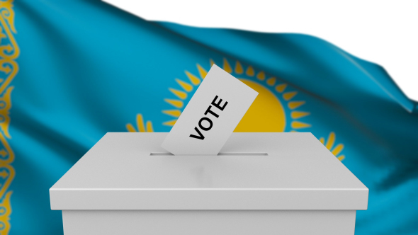 Ballot Box with Kazakhstan Flag alt