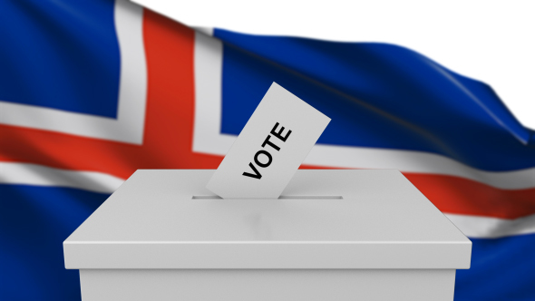 Ballot Box with Iceland Flag alt
