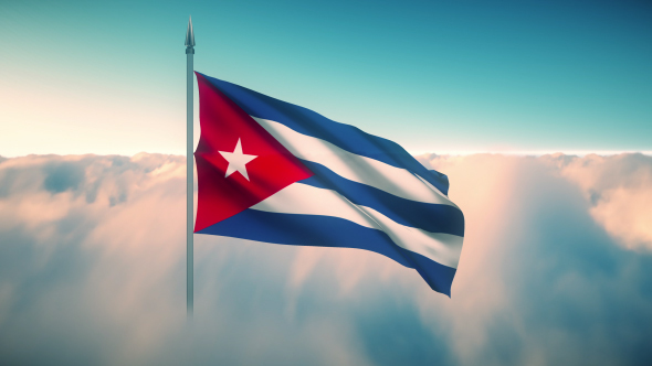 Cuba Flag on the Clouds alt
