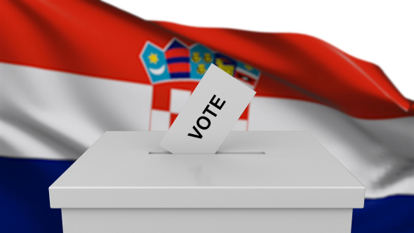 Ballot Box with Croatia Flag alt
