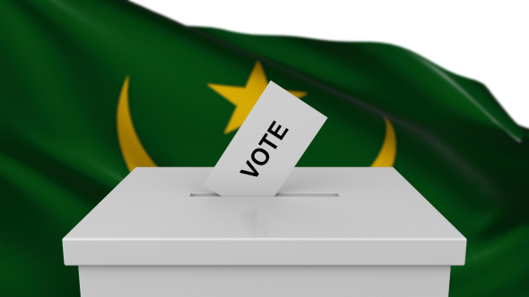 Ballot Box with Mauritania Flag alt