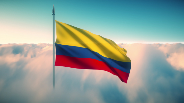 Colombia Flag on the Clouds alt