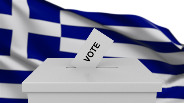 Ballot Box with Greece Flag alt