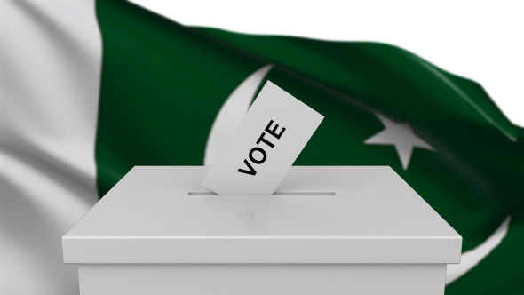 Ballot Box with Pakistan Flag alt