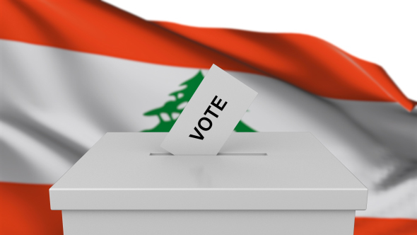 Ballot Box with Lebanon Flag alt