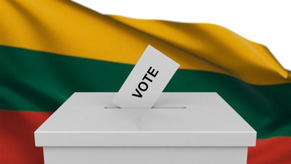 Ballot Box with Lithuania Flag alt
