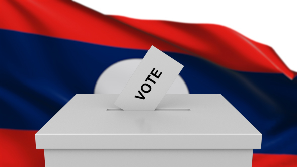 Ballot Box with Laos Flag alt