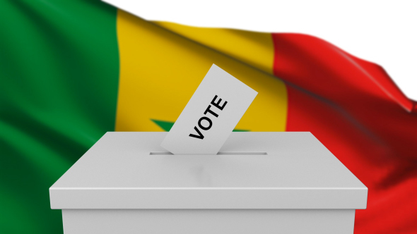 Ballot Box with Senegal Flag alt