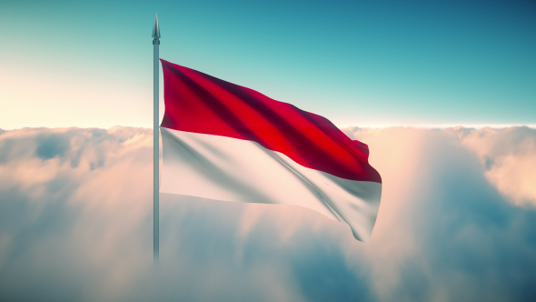 Indonesia Flag on the Clouds alt