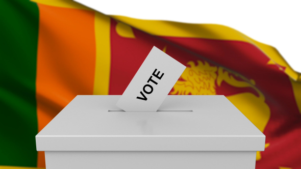 Ballot Box with Sri Lanka Flag alt