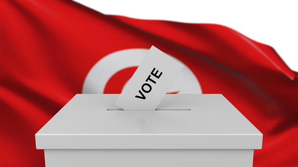 Ballot Box with Tunisia Flag alt