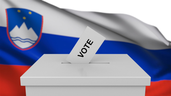 Ballot Box with Slovenia Flag alt