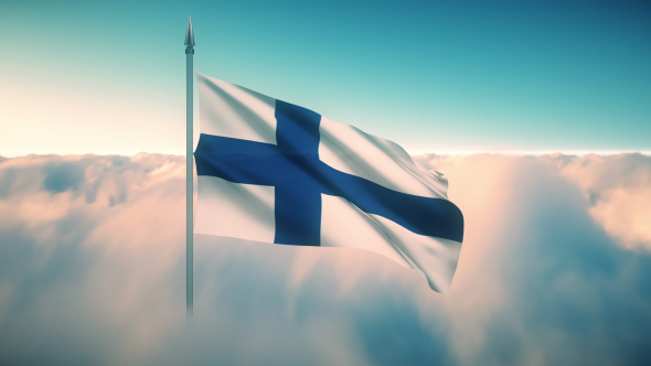Finland Flag on the Clouds alt