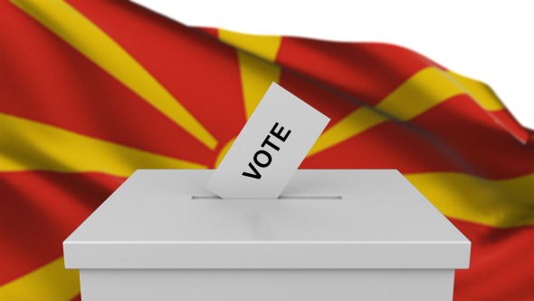 Ballot Box with Macedonia Flag alt