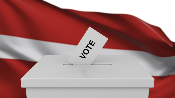 Ballot Box with Latvia Flag alt