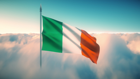 Ireland Flag on the Clouds alt