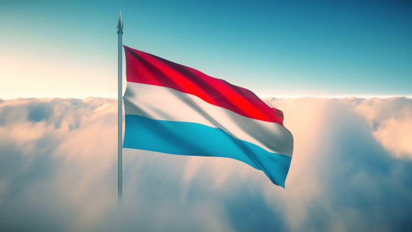 Luxembourg Flag on the Clouds alt