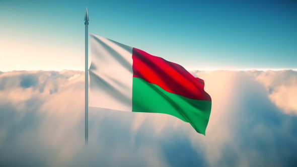 Madagascar Flag on the Clouds alt