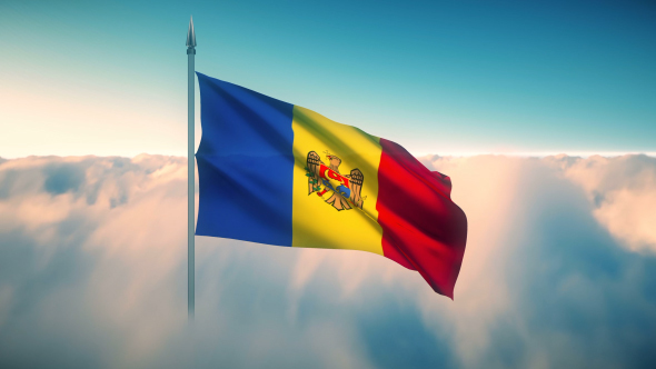 Moldova Flag on the Clouds alt