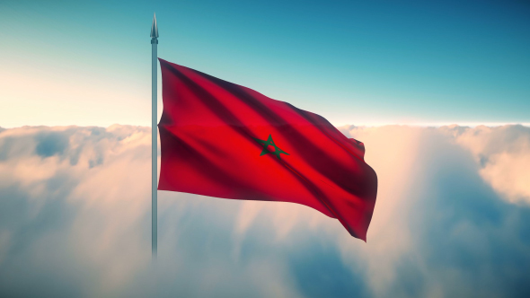 Morocco Flag on the Clouds alt