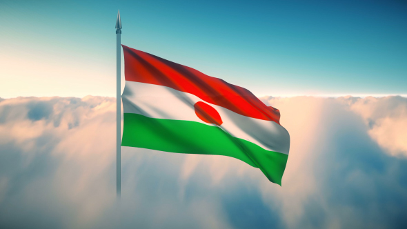 Niger Flag on the Clouds alt