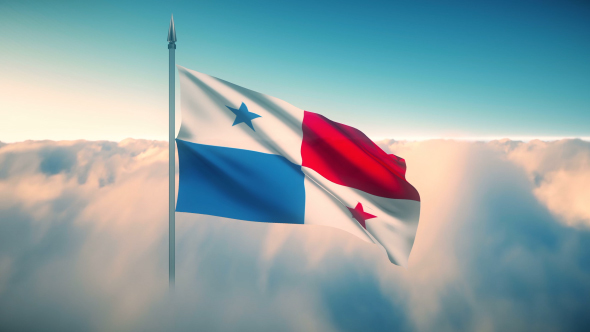 Panama Flag on the Clouds alt