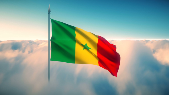 Senegal Flag on the Clouds alt