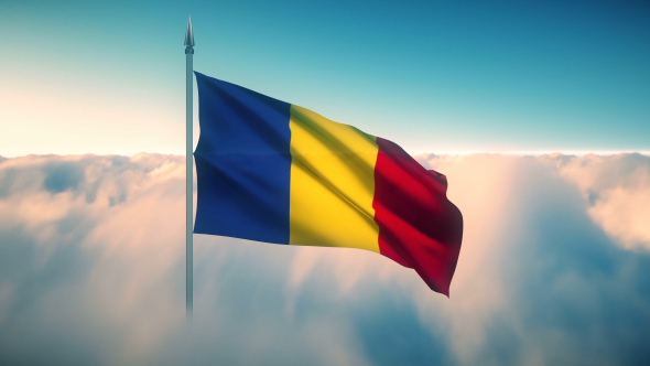 Romania Flag on the Clouds alt