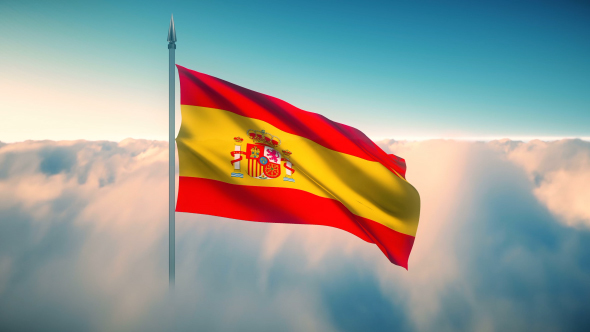 Spain Flag on the Clouds alt
