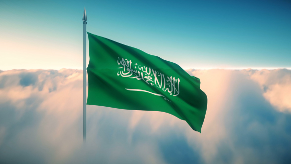 Saudi Arabia Flag on the Clouds alt