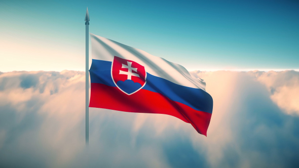 Slovakia Flag on the Clouds alt