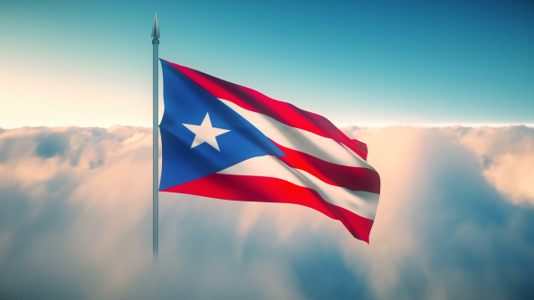 Puerto Rico Flag on the Clouds alt