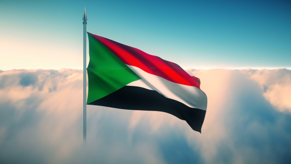 Sudan Flag on the Clouds alt