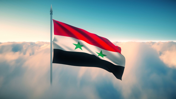 Syria Flag on the Clouds alt