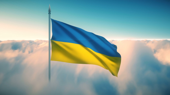 Ukraine Flag on the Clouds alt
