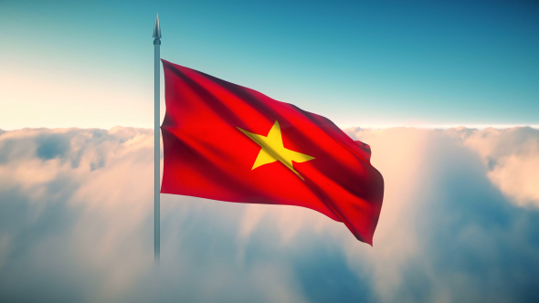 Vietnam Flag on the Clouds alt