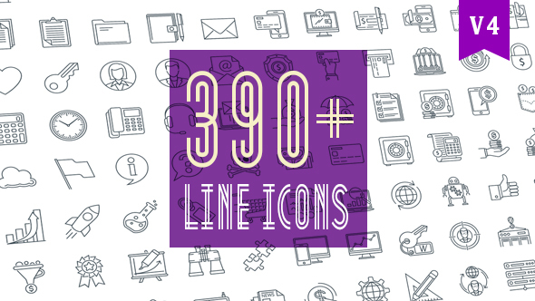 Line Icons Pack 390 Animated Icons alt