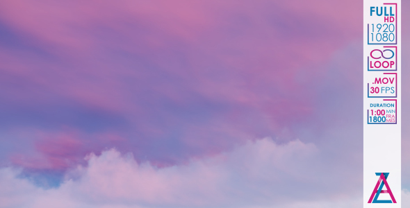 White Pink Cirrus Clouds on Violet Sky alt