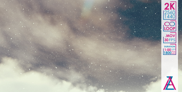 Cumulus Clouds and Sun on the Snowy Sky alt