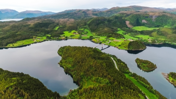 Aerial Footage Beautiful Nature Norway