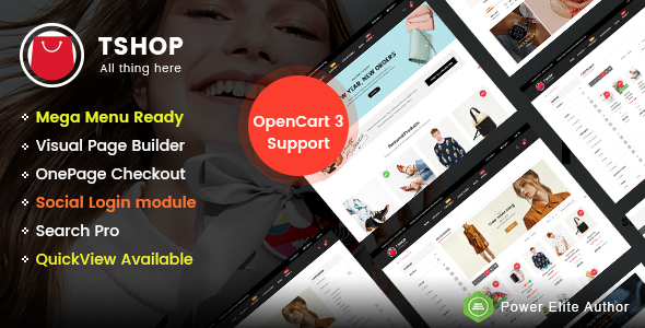 TShop - Multipurpose Responsive eCommerce OpenCart 3 Theme