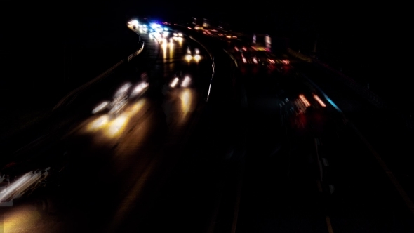 Night Traffic on Highway in Germany