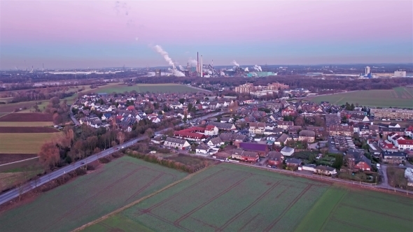 Duisburg Mndelheim with the Steel Production Plant 