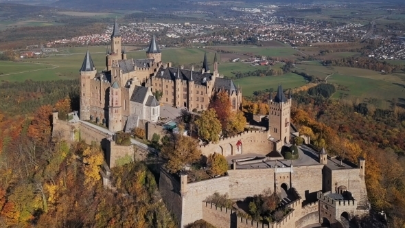 Aerial View of Hohenzollern Castle, Germany