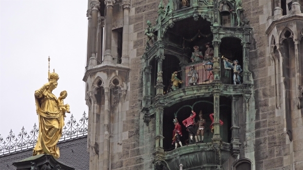 The Historic Glockenspiel at Marienplatz, Munich