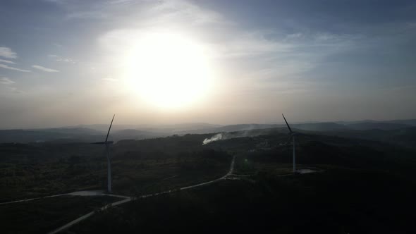 Wind Turbines at Sunset