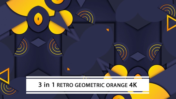 Retro Geometric Orange 4K alt
